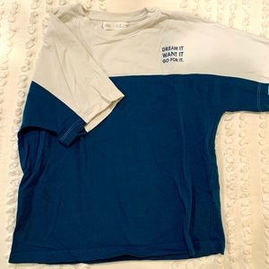 Zara kids t-shirt. “Dream it, want it, go for it”